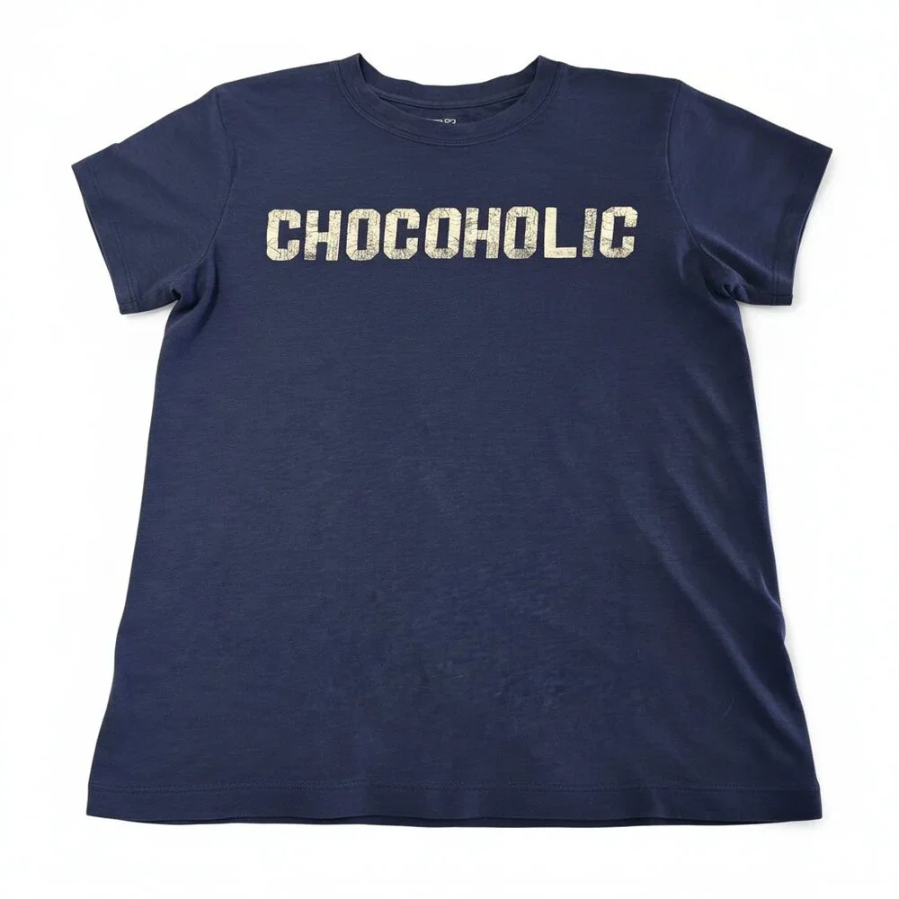 J.Crew Chocoholic Graphic Tee Navy Cotton Short Sleeve Size S - Picture 1 of 6